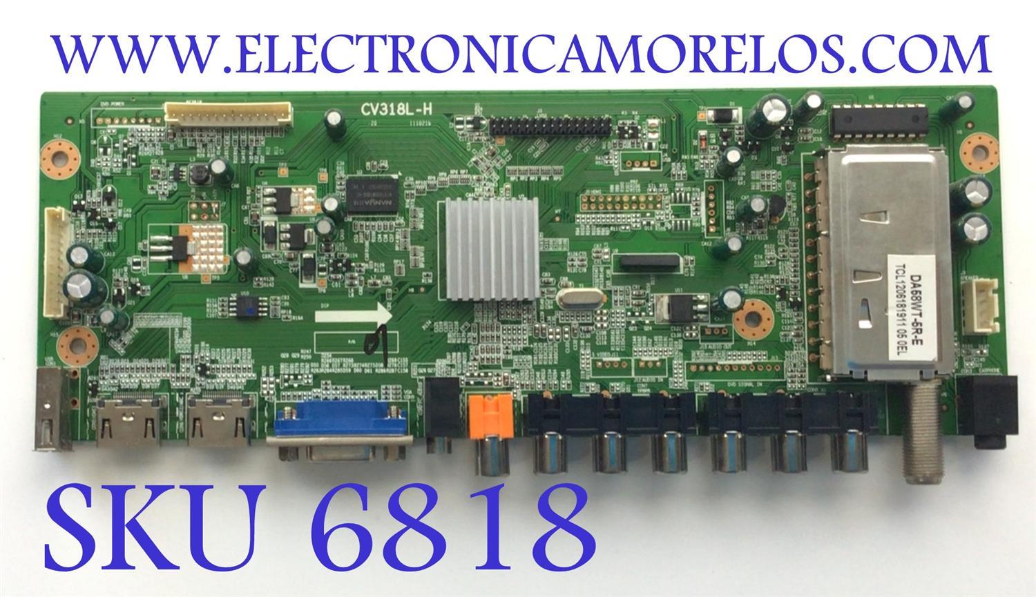 MAIN PARA TV INSIGNIA / NUMERO DE PARTE SMT120713 / CV318L-H / SMT120713-1-04192 / MODELO NS-24L120A13